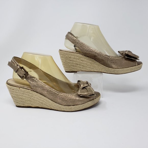 Franco Sarto Brown Wedge Sandals - Picture 4 of 12